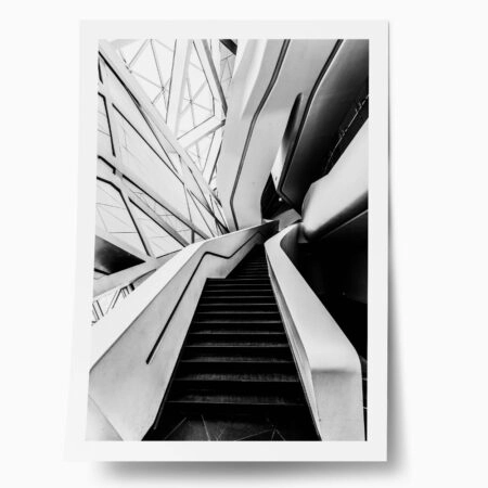 Poster BLACK AND WHITE ARCHITECTURAL STAIRCASES - Πολεις - Χαρτες