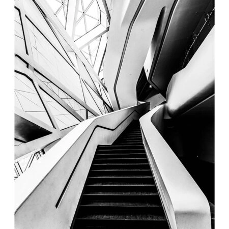 Poster BLACK AND WHITE ARCHITECTURAL STAIRCASES - Πολεις - Χαρτες Sticky 2