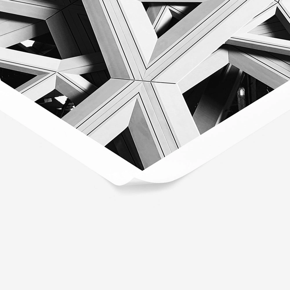Poster BLACK AND WHITE ARCHITECTURAL STAR PATTERN