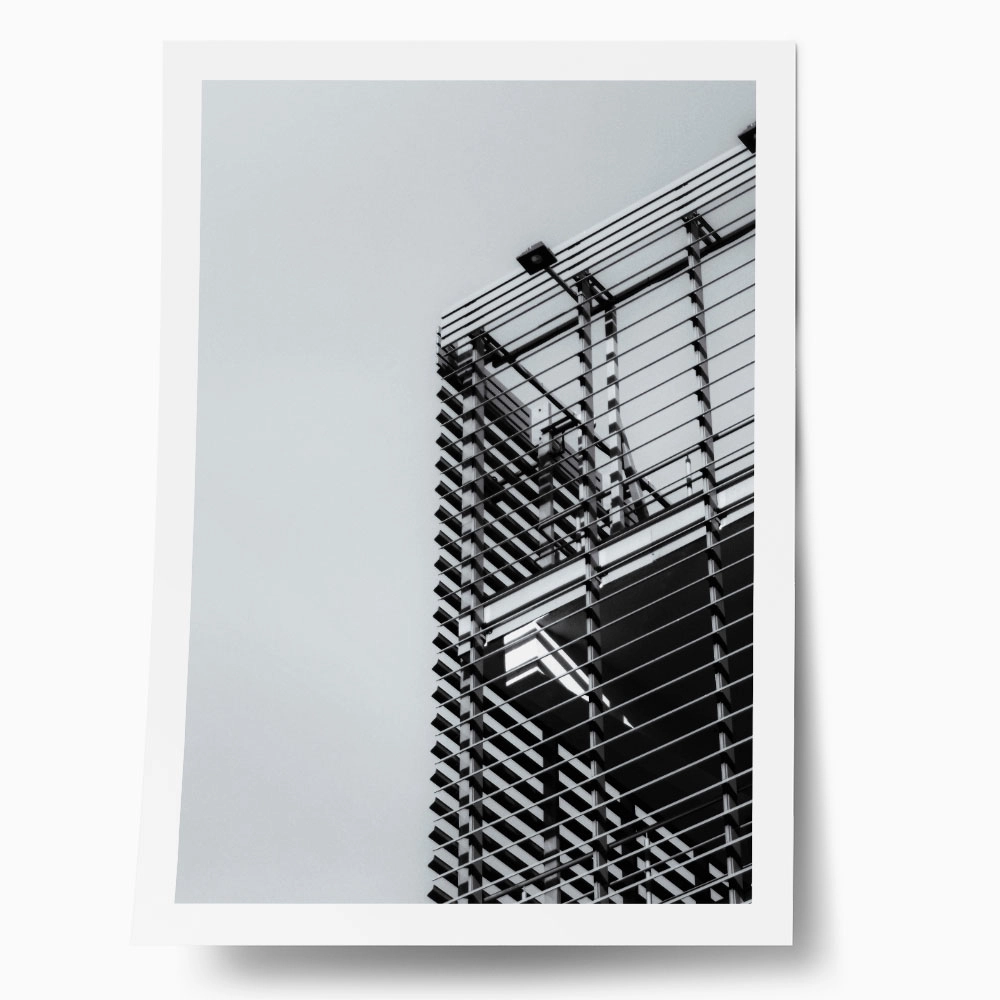 Poster BLACK AND WHITE ARCHITECTURAL STEEL EXTERIOR FACADE