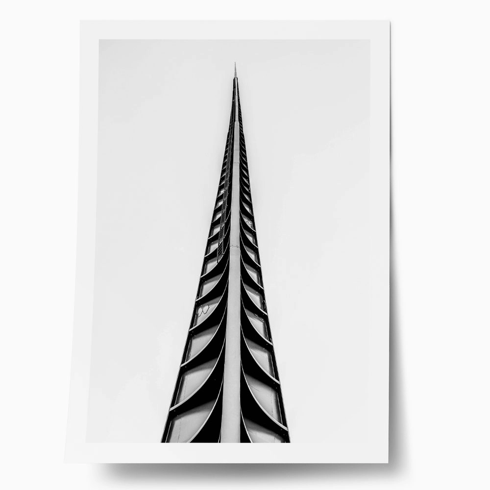 Poster BLACK AND WHITE ARCHITECTURAL STEEL SPIRE