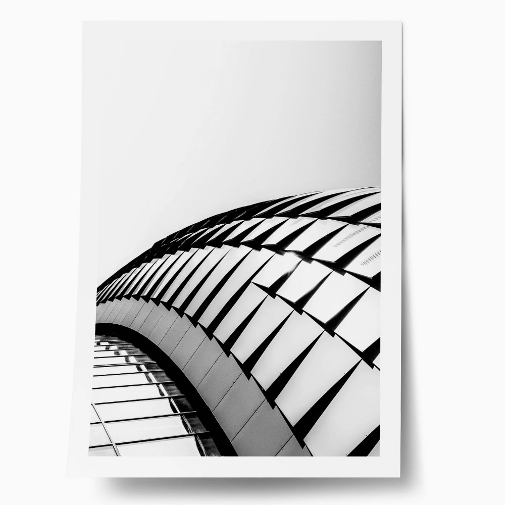 Poster BLACK AND WHITE ARCHITECTURAL STRUCTURAL CURVES