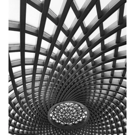 Poster BLACK AND WHITE ARCHITECTURAL SWIRLING METAL CEILING - Πολεις - Χαρτες Sticky 2