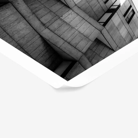 Poster BLACK AND WHITE ARCHITECTURAL TEXTURED CONCRETE BUILDING - Πολεις - Χαρτες Sticky 1