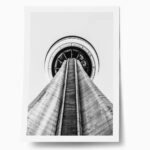 Poster BLACK AND WHITE ARCHITECTURAL TOWER VANTAGE POINT