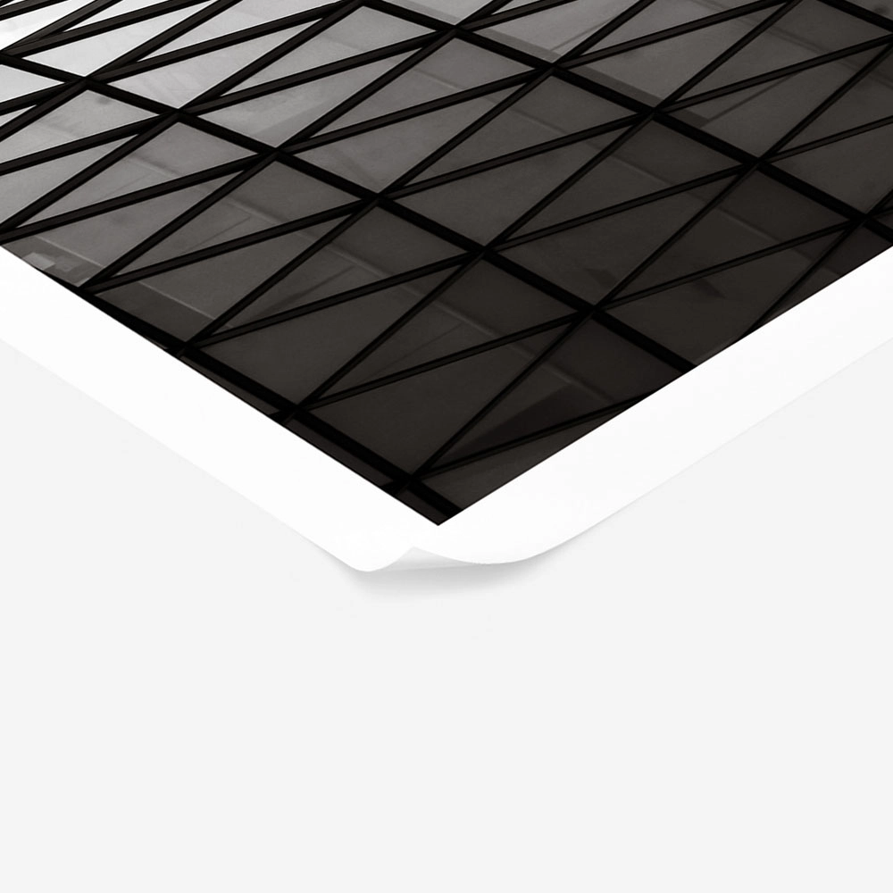 Poster BLACK AND WHITE ARCHITECTURAL TRIANGLE FACADE