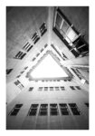 Poster BLACK AND WHITE ARCHITECTURAL TRIANGULAR COURTYARD