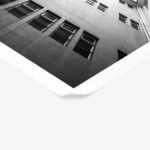 Poster BLACK AND WHITE ARCHITECTURAL TRIANGULAR COURTYARD