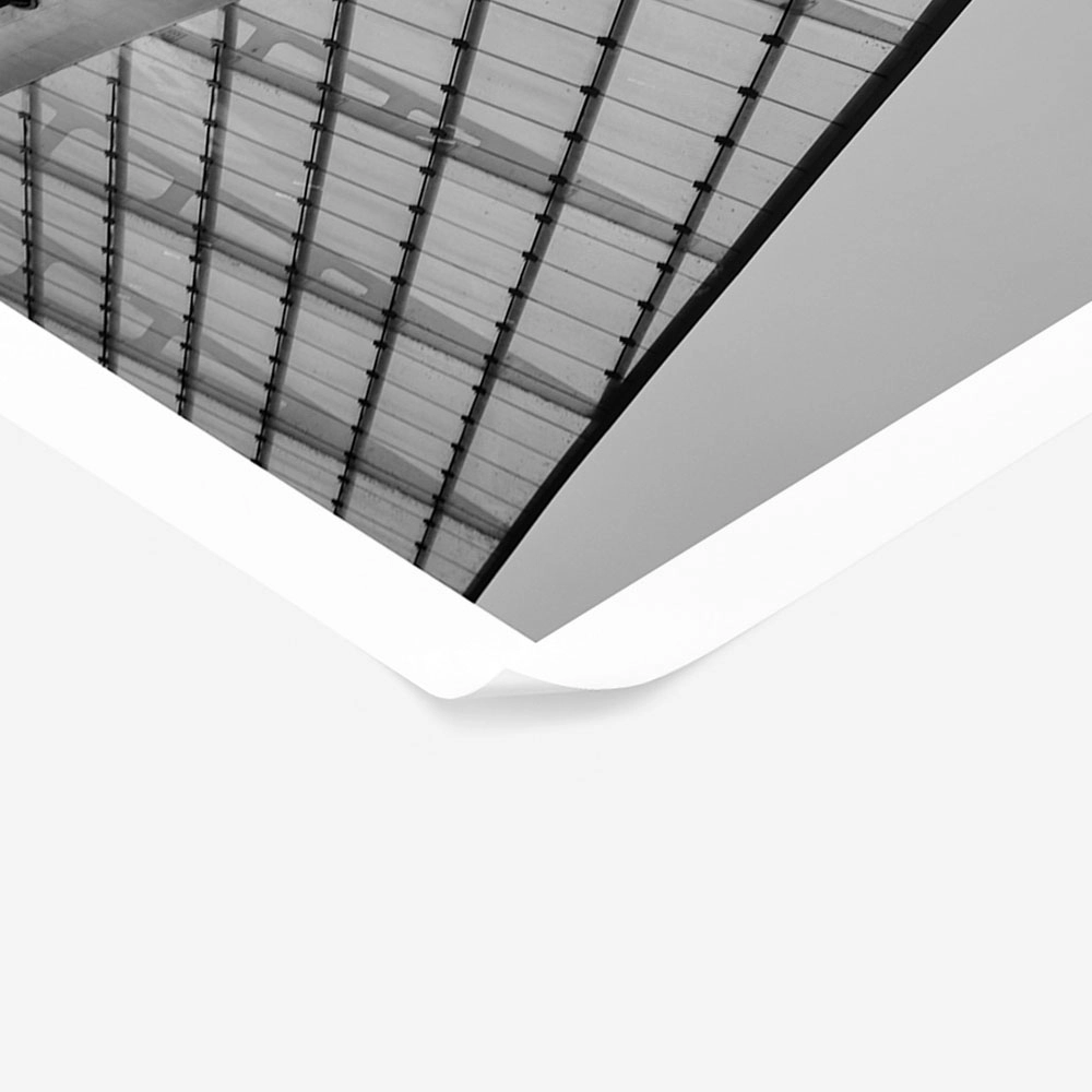 Poster BLACK AND WHITE ARCHITECTURAL TRIANGULAR ROOFTOP STRUCTURE