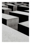 Poster BLACK AND WHITE ARCHITECTURAL TRIANGULAR SUNSHADES GEOMETRIC BOX STRUCTURES