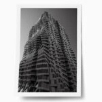 Poster BLACK AND WHITE ARCHITECTURAL TWISTING BUILDING