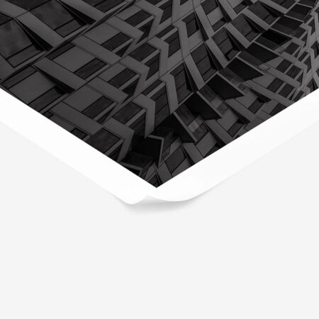 Poster BLACK AND WHITE ARCHITECTURAL TWISTING BUILDING - Πολεις - Χαρτες Sticky 1