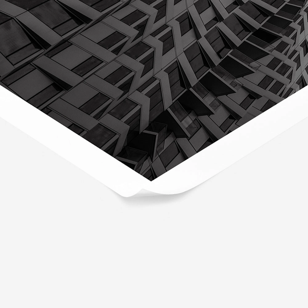Poster BLACK AND WHITE ARCHITECTURAL TWISTING BUILDING