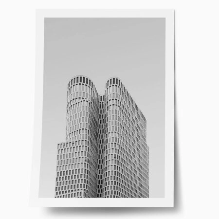 Poster BLACK AND WHITE ARCHITECTURAL WAVY FACADE - Πολεις - Χαρτες