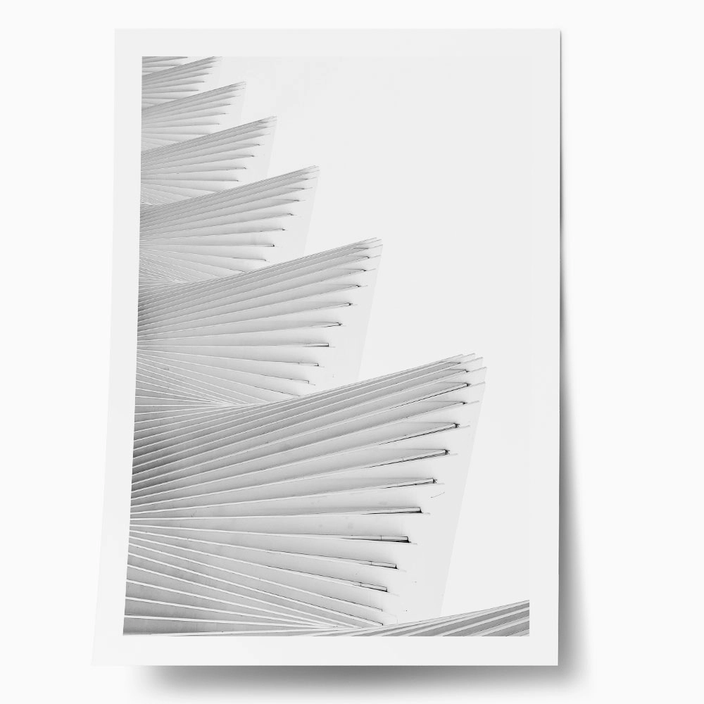 Poster BLACK AND WHITE ARCHITECTURAL WAVY STRUCTURAL BEAMS