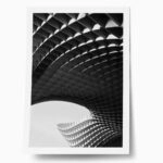 Poster BLACK AND WHITE ARCHITECTURAL WOODEN STRUCTURE