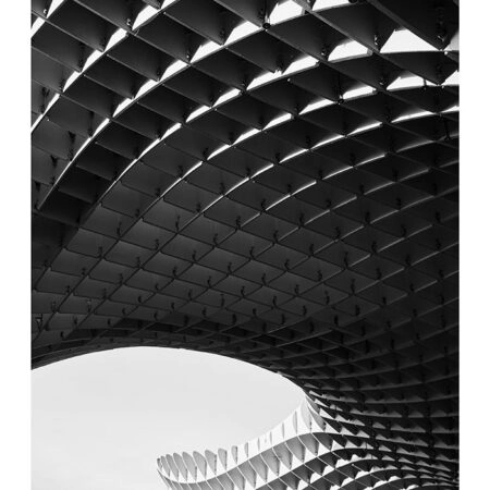 Poster BLACK AND WHITE ARCHITECTURAL WOODEN STRUCTURE - Πολεις - Χαρτες Sticky 2