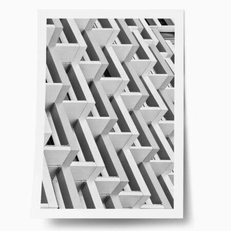 Poster BLACK AND WHITE ARCHITECTURAL ZIGZAG PATTERN - Πολεις - Χαρτες