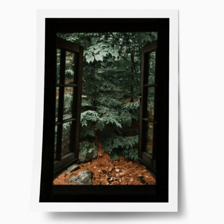 Poster RUSTIC FARMHOUSE FOREST WINDOW - 