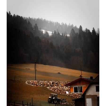 Poster RUSTIC FARMHOUSE MOUNTAIN FARM 2 -  Sticky 2