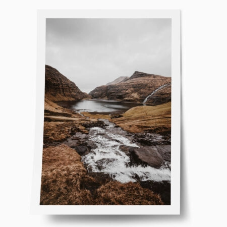 Poster RUSTIC FARMHOUSE MOUNTAIN RIVER - 