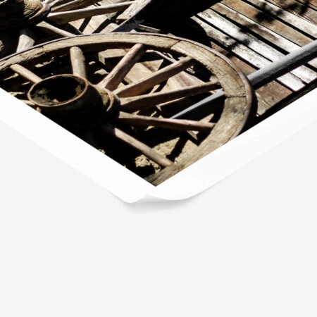 Poster RUSTIC FARMHOUSE OLD WHEELS -  Sticky 1