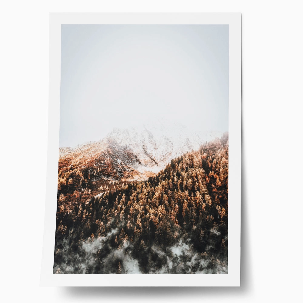 Poster RUSTIC FARMHOUSE SNOWY MOUNTAIN 2