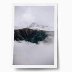 Poster RUSTIC FARMHOUSE SNOWY MOUNTAIN