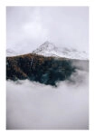 Poster RUSTIC FARMHOUSE SNOWY MOUNTAIN
