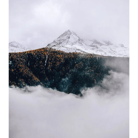 Poster RUSTIC FARMHOUSE SNOWY MOUNTAIN -  Sticky 2