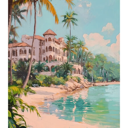 Poster VINTAGE PASTEL BEACH 4 - Vintage Posters Sticky 2