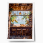 Poster VINTAGE PASTEL BEACH BAR 2
