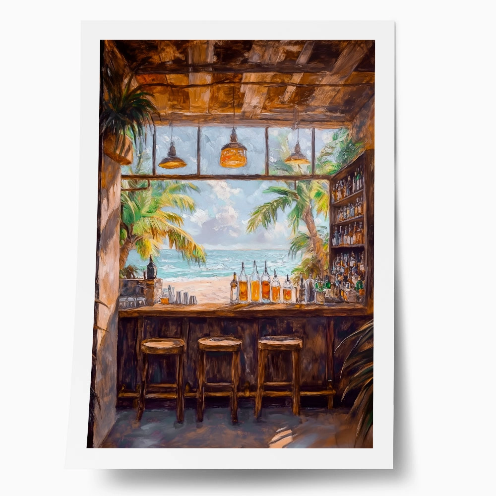 Poster VINTAGE PASTEL BEACH BAR 2