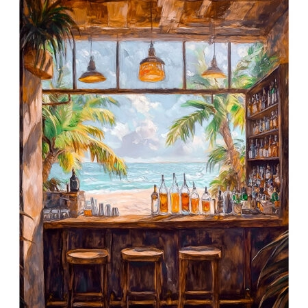 Poster VINTAGE PASTEL BEACH BAR 2 - Vintage Posters Sticky 2