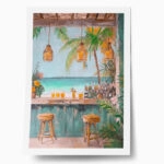 Poster VINTAGE PASTEL BEACH BAR 3