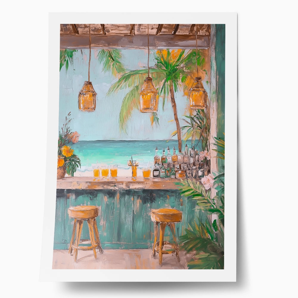 Poster VINTAGE PASTEL BEACH BAR 3