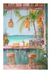 Poster VINTAGE PASTEL BEACH BAR 3