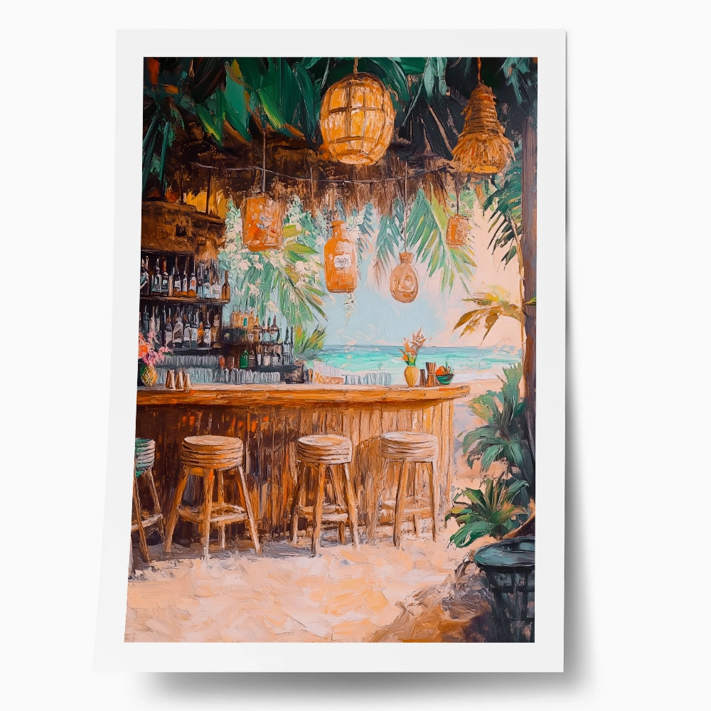 Poster VINTAGE PASTEL BEACH BAR