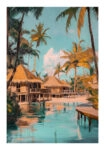 Poster VINTAGE PASTEL BEACH HOUSES
