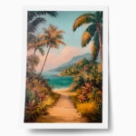 Poster VINTAGE PASTEL BEACH PATH 2