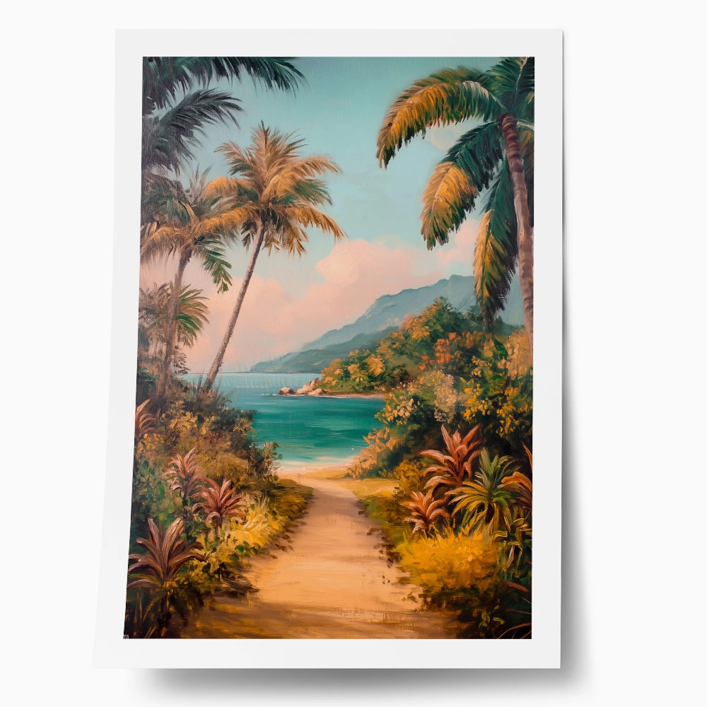 Poster VINTAGE PASTEL BEACH PATH 2
