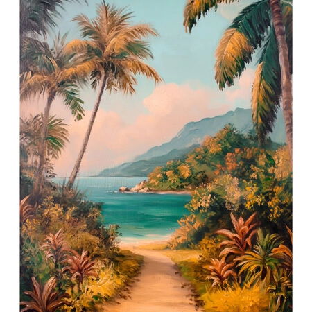 Poster VINTAGE PASTEL BEACH PATH 2 - Vintage Posters Sticky 2