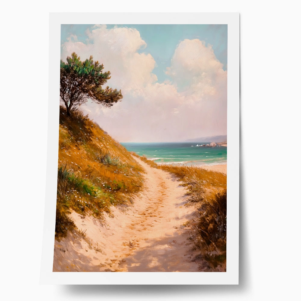 Poster VINTAGE PASTEL BEACH PATH 3