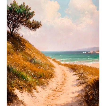 Poster VINTAGE PASTEL BEACH PATH 3 - Vintage Posters Sticky 2