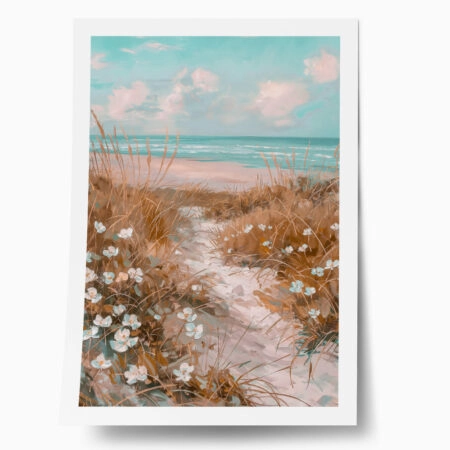 Poster VINTAGE PASTEL BEACH PATH 4 - Vintage Posters