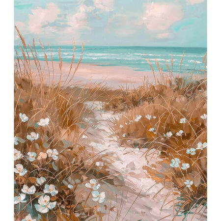 Poster VINTAGE PASTEL BEACH PATH 4 - Vintage Posters Sticky 2