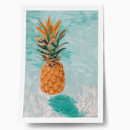 Poster VINTAGE PASTEL BEACH PINEAPPLE 3 - Vintage Posters