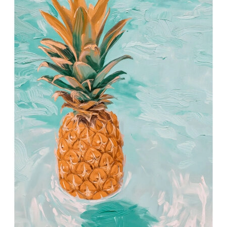 Poster VINTAGE PASTEL BEACH PINEAPPLE 3 - Vintage Posters Sticky 2