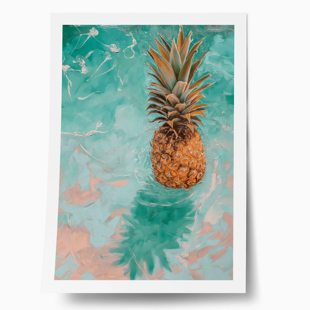 Poster VINTAGE PASTEL BEACH PINEAPPLE 4