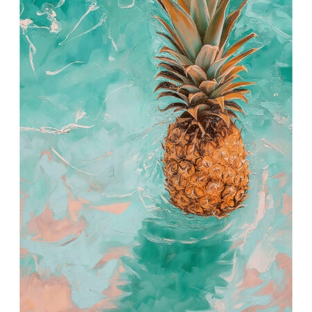Poster VINTAGE PASTEL BEACH PINEAPPLE 4 - Vintage Posters Sticky 2
